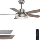42 Inch Nickel Ceiling Fans with Lights and Remote Control for Bedroom, Modern Ceiling Fan with Quiet Reversible DC Motor, 3CCT, Dimmable, LED for Living Room, Patio, Indoor and Outdoor