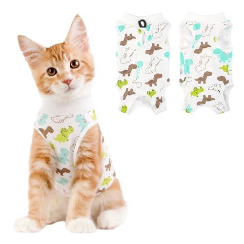 Cat Recovery Suit Female, Breathable Cat Onesie After Surgery Female for Abdominal Wounds or Skin Diseases, Surgery Recovery Suit Kitten Onesie After Spay Wear Anti Licking, Medium