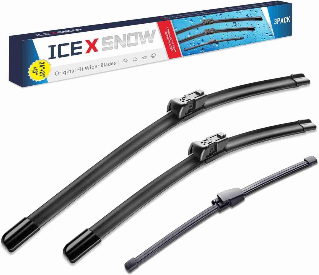 IceXsonw 3 Wipers Windshield Wiper Blades Replacment for Volkswagen VW Tiguan 2017 2016 2015 2014 2013 2012 2011-2007-OEM Automative Windshield Wiper Blades 24"/21"/13" (Top Lock)