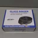 Glass Rinser and Cup Washer for Sink, 360 Rotating Spray Nozzle with Pull-Out Design, Bottle Cleaner - Tilted Base Prevents Splashing, Kitchen Sink Accessories for Home & Bar (Easy Install-Black)