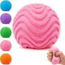 Fuzz Squishy Stress Ball, Soft Fidget for Anxiety Relief, Sensory Squishy Ball to Increase Hand Flexibility & Relieve, Ultra Squishy and Moldable Slow Rise for (Pink)