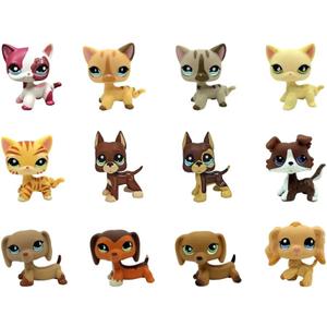 Cat Pack Dog Collie Great Dane Dachshund Cocker Spaniel Mini Pet Toys Sets Animal Figures Collection 2Pcs Random Styles