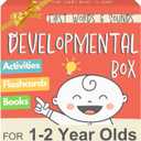 Pidoko Kids Developmental Baby Box - One Year Old Boy Birthday Gift - First Words, Sounds, Talk & Scribble for 1 + Boys Girls - Toddler Learning Activities Toys - Educational Board Books & Flashcards