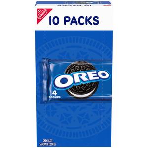 OREO Chocolate Sandwich Cookies, 10 Snack Packs (4 Cookies Per Pack) (15.9 oz), Exp: July 25, 2026