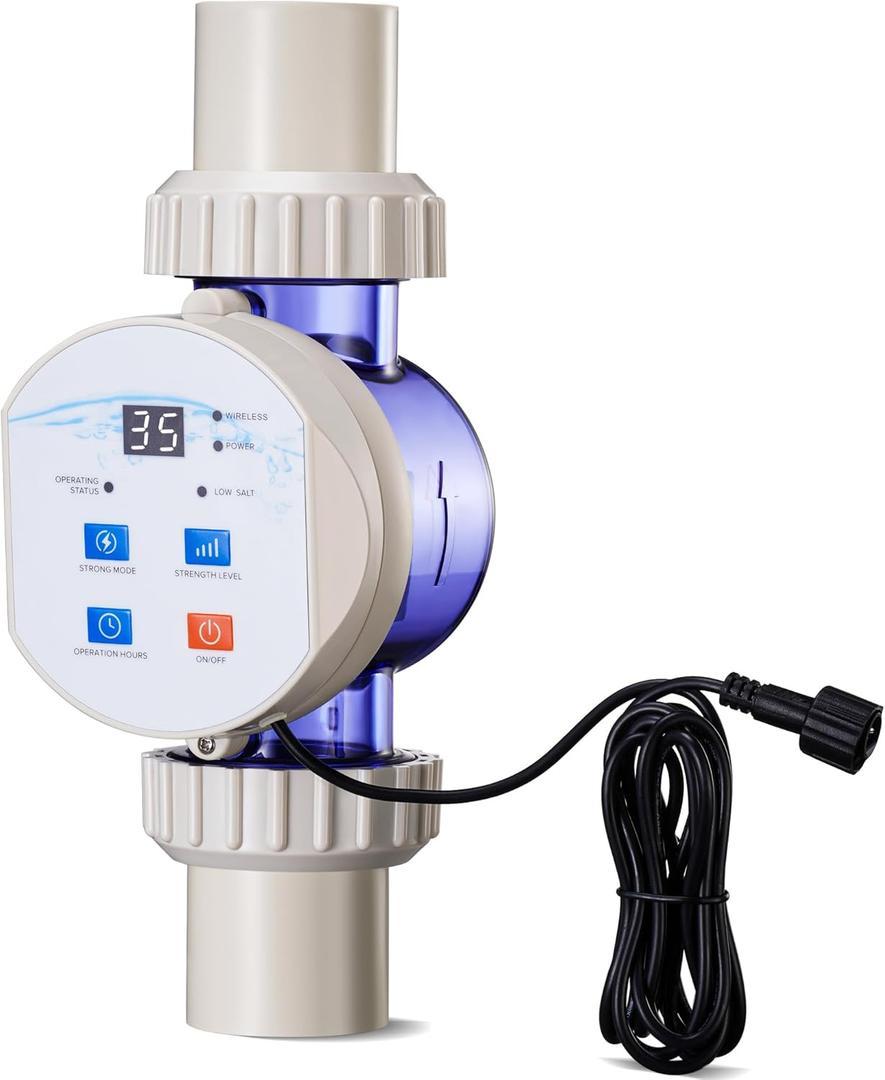 Salt Cell Chlorine Generator for Above-Ground Pools up to 11,887 Gallons, Upgraded Saltwater Chlorinator System with App Remote Control