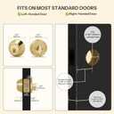 Round Design Single Cylinder Deadbolt with Keys, Exterior Keyed Dead Bolt Lock for Front Entrance Door Security, Polished Brass