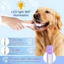 ETACCU Dog Plaque Remover for Teeth, Dog Plaque Remover Tool with LED Light, 5 Modes Teeth Cleaning Tools, Low Noise Pet Tooth Brushing Kit Dental Tools for Dog and Cat, White