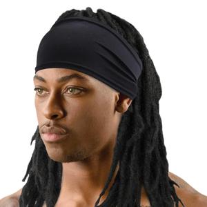 Titan Spandex Dreadlocks Braids Band for Men, Stretch Headband for Locs and Braids, Smooth Comfort Fit (BLACK)