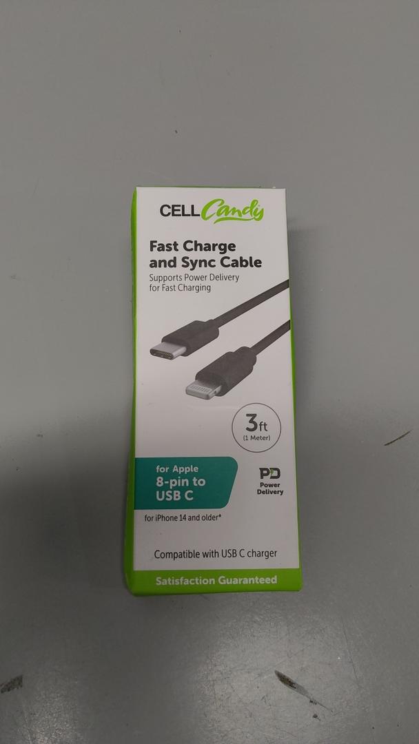 CCY 3 Ft USB C To Lightning Cable Black