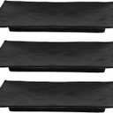 Kichvoe 3pcs Sushi Plates: Japanese Style Rectangle Sashimi Serving Tray Melamine Dinner Dish Dessert Plate Food Dish for Appetizers Snacks Cake Meat Black Sushi Making Kit