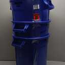 Rubbermaid Commercial Products BRUTE Heavy-Duty Round Trash/Garbage Can with Venting Channels, 10-Gallon, Blue, Waste Container for Landscapers/Construction/Restaurants/Offices/Driveway, Pack of 3