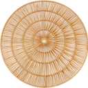 HYQFSAD Boho Round Wall Art, Woven Rattan Circle Decor, Eco-Friendly Hanging for Farmhouse, Apartment, Beach House(Diameter 50cm)