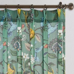 Sage Green Vintage Floral Linen Curtains 84 Inch Length 2 Panels for Living Room Bedroom Luxury Whimsical Lemon Hummingbird Patterned Semi Sheer Drapes Waverly Mid Century Colorful Home Deco