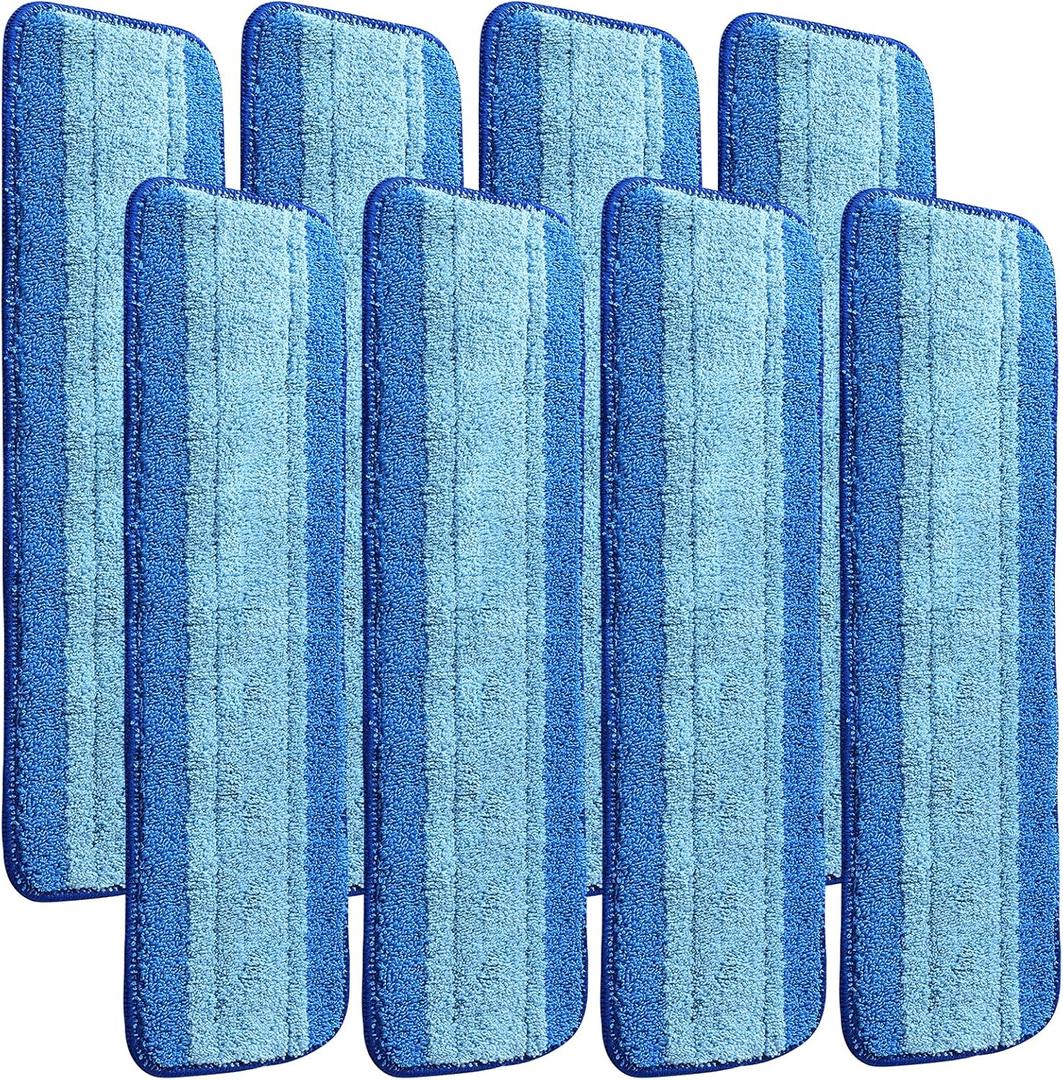 8 Pack Microfiber Cleaning Pads Compatible with Bona Mops, Safe for Hardwood and Hard-Surface Floors, Washable, Reusable