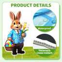 Easter Decorations Outdoor, 9pcs Realistic Bunny Decorations with Colorful Easter Elements, Outdoor Indoor Spring & Easter Party Decor