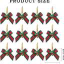 12 Christmas Tree Bows Decoration Red Green Striped Bowknot with Bell Xmas Bow Hanging Ornament for Christmas Holiday Party Home Outdoor Indoor Decoration Supplies