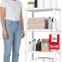 IRIS USA Plastic Storage Shelves |Made in USA| 48"H x 24"W x 12"D - White