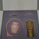 SIMPLETaste Matcha Whisk Set, 7 Pcs Ceramic Matcha Kit Includes Bowl, Whisk and Holder, Bamboo Scoop, Scoop Rest, Sifter and Tea Towel - Matcha Kit for Macha Lovers (Pink)