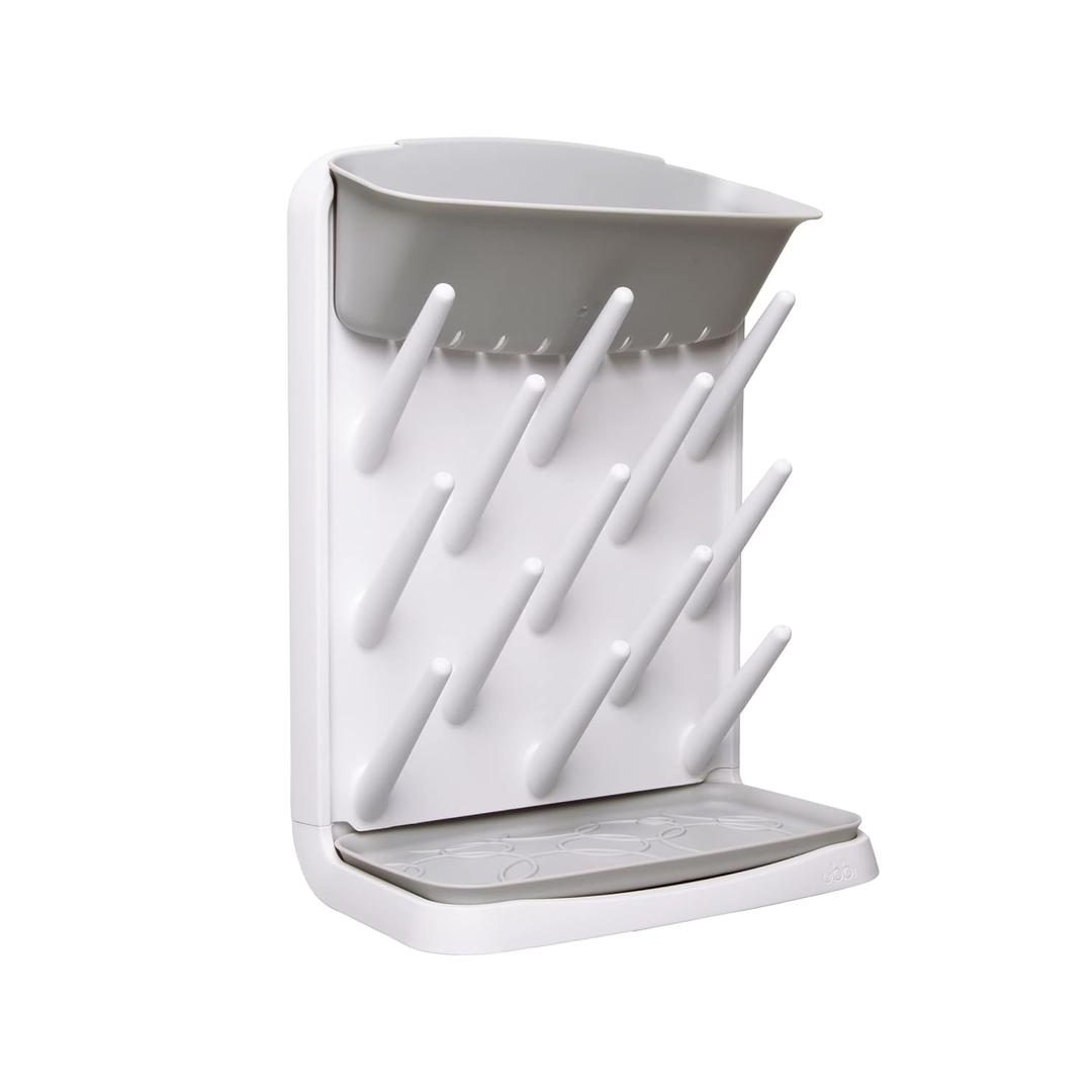 Ubbi Vertical Baby Bottle Drying Rack, Space Saving Countertop Drying Rack Baby Accessory, Gray (Gray Bottle Drying Rack)