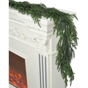 Christmas Pine Garland - Real Touch Green Garland - Artificial Realistic Cedar Garlands for Mantel, Staircase, Tabletop - Indoor Outdoor Winter Christmas Decor, Size 6'56 Ft