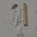 Patio Sliding Glass Door Handle with Mortise Lock 45 Keyway, Non-keyed Oak Wood Inside Handles and Zinc Diecast Outside Pull, 3-15/16" H.C., Non-Handed, White