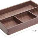 pandapark Wood Organizer Tray,Black Walnut,Desk & Drawer Storage Box (Walnut Master)