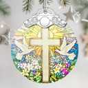 Christmas Ornament, Stained Glass Ornament, Christmas Ornaments for Tree, Hanging Ornaments for Home Decor & Xmas Decorations  Holiday Decor, Gift Ideas, Perfect Holiday & Xmas Gifts - Cross