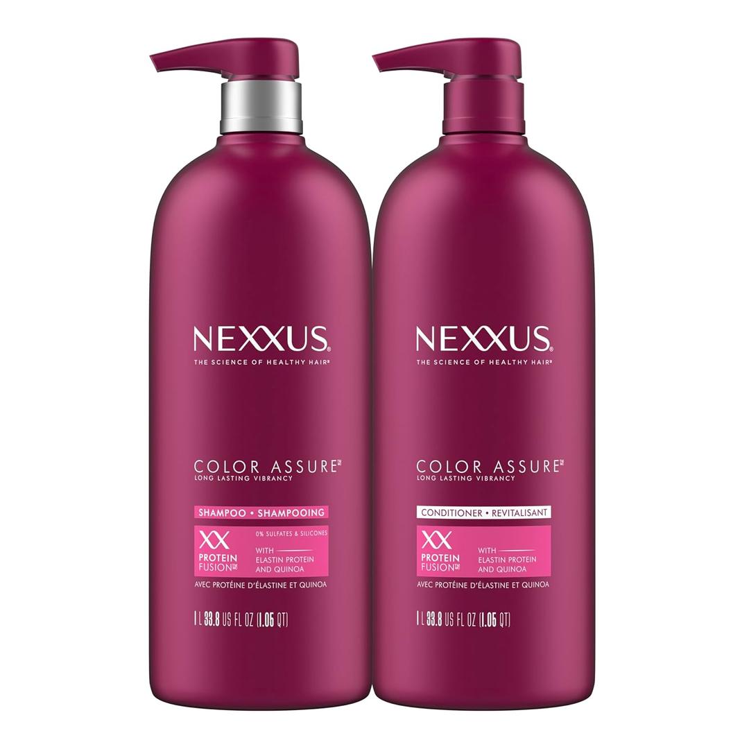 Nexxus Color Assure Shampoo and Conditioner for Color Treated Hair Color Assure Enhance Color Vibrancy for Up to 40 Washes 33.8 oz, 2 Count