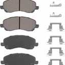 ILONPA Front Ceramic Disc Brake Pads Set for Jeep Compass Patriot 2007-2017, for Dodge Avenger Caliber Stratus Chrysler 200 Sebring, for Mitsubishi Outlander Lancer Eclipse Galant 4PCS(With Hardware)