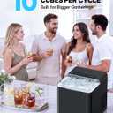 Silonn Ice Maker Countertop, 10 Ice Cubes in 5 Mins, 33 lbs/24H, 2 Bullet Ice Sizes, Self-Cleaning Ice Maker with Scoop, Portable Compact Ice Machine for Home, Kitchen, Party