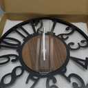 Large Wall Clock for Living Room Decor, 16 Inch Non Ticking Silent, Battery Operated Modern Vintage Oversized Wall Clock for Bedroom Kitchen