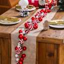 Jutom 6Ft Christmas Ball Garland Ornament Bauble Christmas Tree Bulb Shatterproof Garland Decoration Red White Candy Color Shining Holiday Xmas Mantel Stair Doorway Hanging Indoor Outdoor Festival