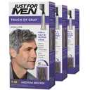 Just For Men Touch of Gray, Mens Hair Color Kit with Comb Applicator for Easy Application, Great for a Salt and Pepper Look - Medium Brown, T-35, Pack of 1