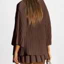 SENSERISE Fall Sweater Sets Skirt Sets Women 2 Piece Outfits Long Sleeve Top and Skirts Set Loungewear (Brown)