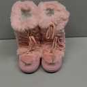 Furry Faux Fur Boots for Women - Fuzzy Boots for Women Winter Snow Boots - Fluffy Black White Pink Fur Boots- Lace-up Mid-Calf Water-Resistant Platform Boots, 6-7