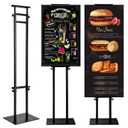 VRFRSX 2Pcs Heavy Duty Poster Stand, Adjustable Sign Holder Height Up to 80 inch, Double-Sided Display Stand for Board & Foam, Metal Sign Stand with Base for Wedding Restaurant Business, Black