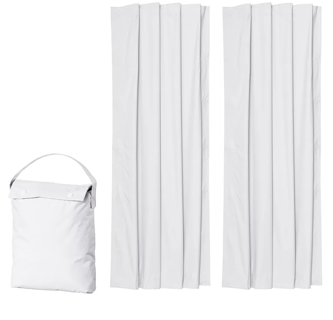 Amazon Basics Portable Blackout Curtain Shade with Suction Cups, Noise Reducing, Energy Saving, 50"W x 78"L, White, 2-Pack