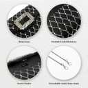 Rhinestone Handmade Evening Clutch Purses for Women, Formal Clutch Purse for Wedding, Party, Prom, Cocktail, Dinner (Black and Diamond Stripes)