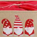 INough Christmas Baskets for Gifts Empty, Christmas Gnomes Basket, Large Gifts Bags for Holiday Ornaments Collapsible Storage Bins with Drawstring for Kidsroom
