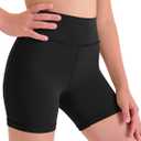 Haloumoning Girls Athletic Shorts Kids Workout High Waisted Volleyball Shorts Yoga Dance Gymnastics Shorts (13-14 Years, Black)