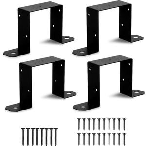 4 Pcs 4" x 4" Strap Post Ties, Heavy Duty Brackets for 4x4 Wood Posts - Ideal for Deck, Fence, Gazebo Construction
