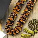 Cindeer Graduation Leis 2025 Braided Honor Cords with Tassels Class of 2025 Ribbon Necklace 47 Inch Graduation Gift Party Accessories for Women and Men (Black and Gold)