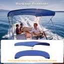 3 Bow Bimini Top Replacement Canvas - 900D Polyester Canvas without Frame, Waterproof & UV-Proof Sun Shade Boat Canopy with Storage Boot, for Jon Boats, Pontoon Boats (Blue, 6'L x 46-67"W x 72"H)
