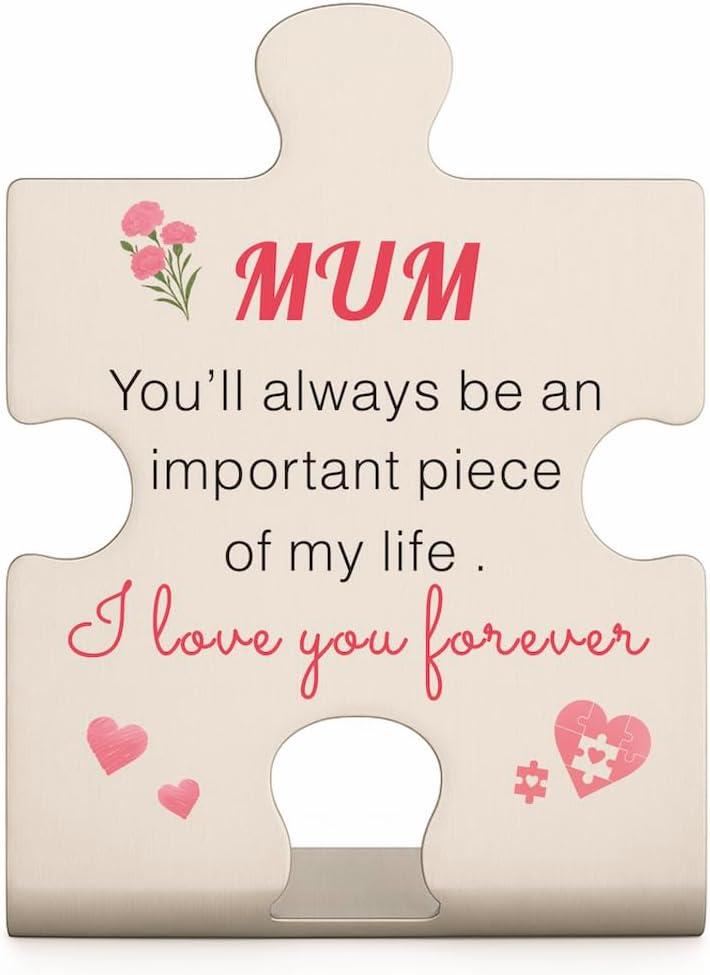 3 x Mom Gifts from Daughter or Son, Mothers Day and Birthday Gift for Mom, Stainless Steel Desk Decor with MUM British-Style Printed Design Mothers Christmas Gifts