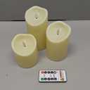 Homemory LED Candles with Remote Timers - Battery Operated, Electric Fake Plastic, Dark Ivory, Outdoor Waterproof Set of 3
