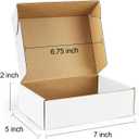 Shipping Boxes 7x5x2 inches Small Mailing Boxes 50 Pack White Cardboard Corrugated Box Mailers