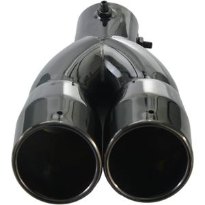 Dual Exhaust Tip 2.4 inch Inlet, Universal Car Exhaust Tips Curved Muffler Tip Modification Tail Pipe Tail Throat, Adjustable for 1.5 inch-2.5 inch OD Exhaust Pipe(Black)