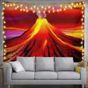 feelacle Volcano Eruption Tapestry 60" X 40" Wall Hanging Party Decorations Home Decor For Bedroom Living Room Dorm (150 X 100cm)
