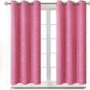 BGment Short Curtains for Windows, Small Blackout Curtains 45 Inch for Bedroom, Star Room Darkening Curtains Thermal Insulated Grommet Drapes for Kids Room Nursery, 2 Panels (42 x 45 Inch, Pink)