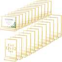 24 Pack Gold Picture Frames 4 x 6 Inch Clear Acrylic Sign Holders Double Sided Display Frames Bulk with Stand 2 mm Gold Border for Table Numbers Wedding Party (Horizontal, Vertical)